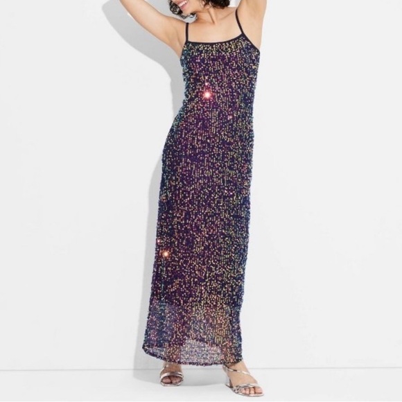 wild fable Dresses & Skirts - 4) 🔵 Women's Open Work Sequin Midi Dress - Wild Fable™ Navy Blue XS NWT
